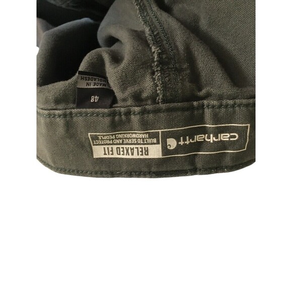 Carhartt Shorts Men's Size 48 Gray Green Relaxed Fit Cotton Blend - Picture 5 of 6